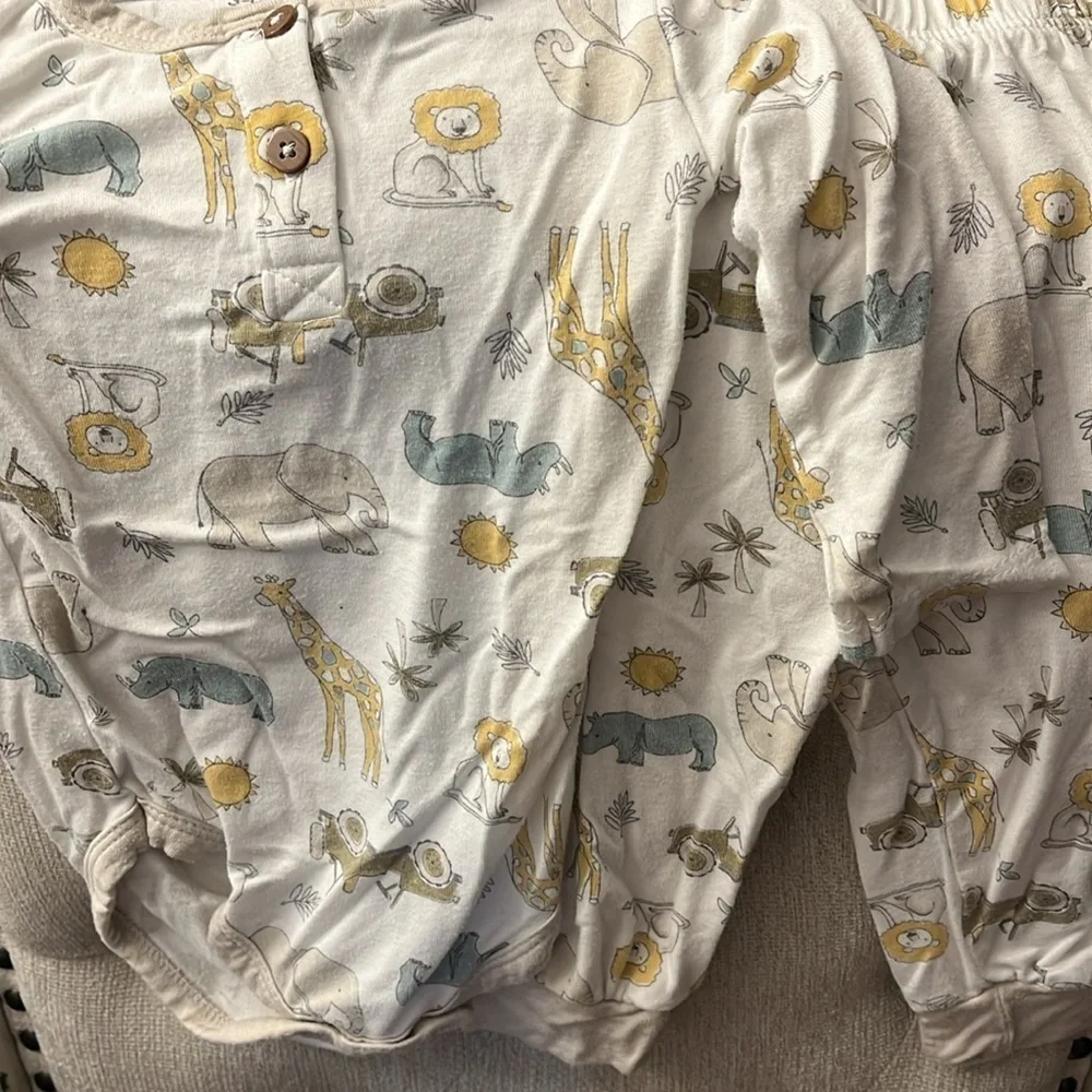 Mulberry Jungle Print Animal Print Baby 3/6 Mnths Set bamboo